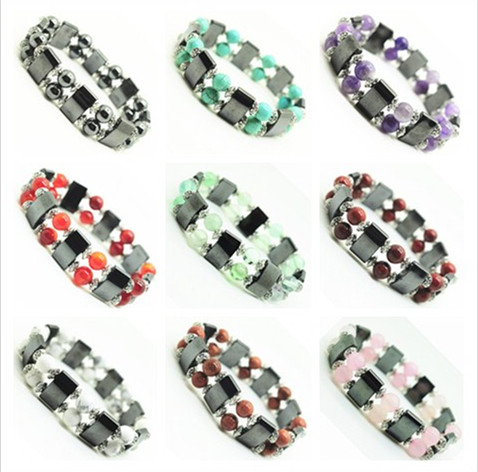 Fashion Alloy Round Beads And Magnetic Hematite  Spacer Bracelet