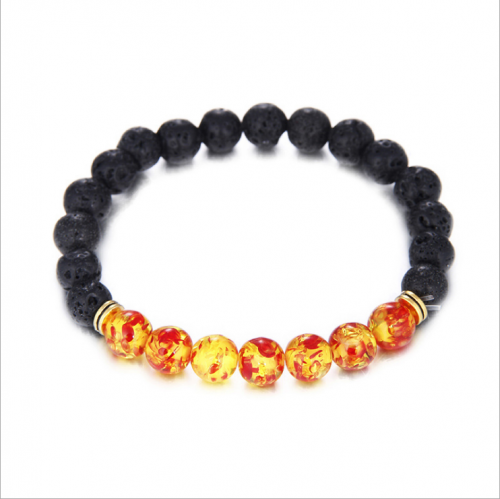 Hot Sale 8MM Volcanic Stone Beads Bracelet Colorful Chakra Energy Yoga Beads Bracelet