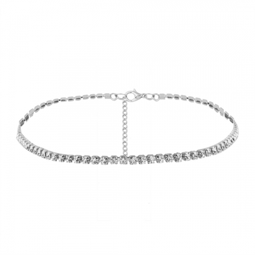 Bridal Wedding Jewelry Crystal Rhinestone Collar Choker Necklace