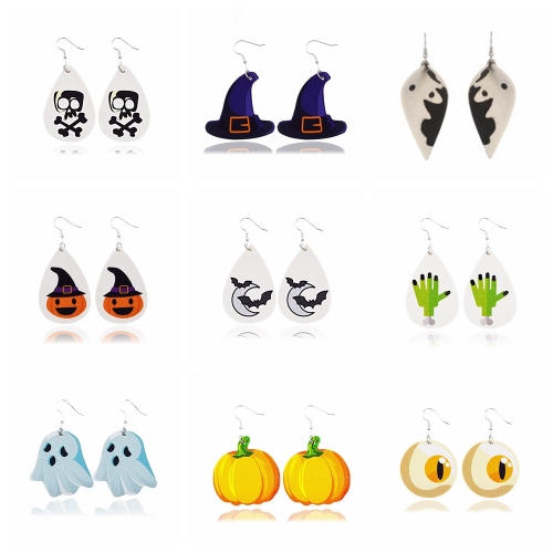Garden Halloween Theme Halloween Earrings Leather Stud Earring Jewelry Set Gifts for Women Girls