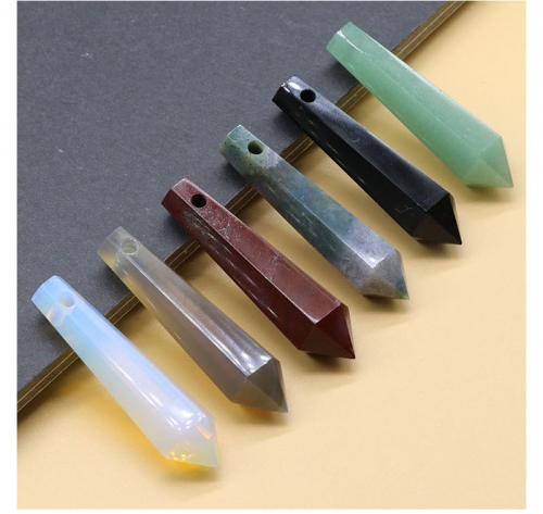 Facet Natural Healing Crystal Stone Necklace Gemstone Point Necklaces Reiki Quartz Jewelry for Women