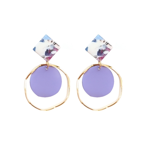 Sweet candy color simple circle earrings super fairy hollow earrings