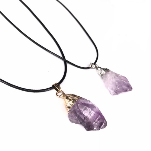 Crystal cluster, irregular amethyst raw stone pendant necklace, perfect for any occasion