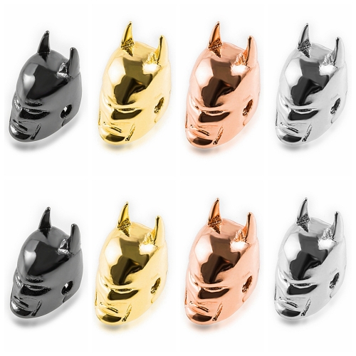 Batman Helmet Space Beads for Jewelry DIY Bracelet Making Fashion Metal Brass Micro Pave Crystal Geometry Metal Accessories