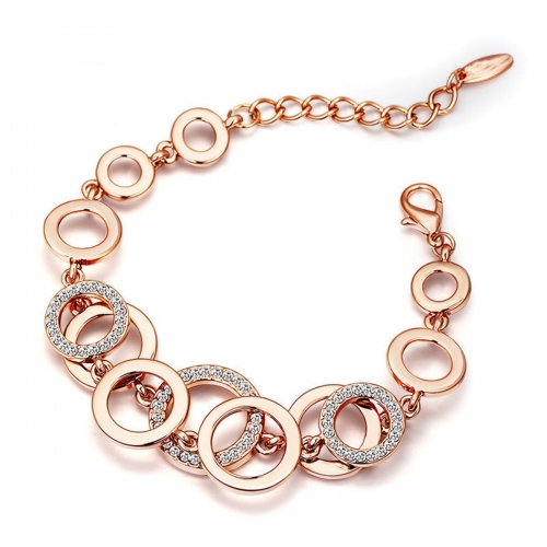 Trendy Rhinestone Chain Link Bracelets For Women Rose Gold Silvery Circles Bangle Designer Brand Cable Wire Vintage Cuban Curb Fashion Jewelry