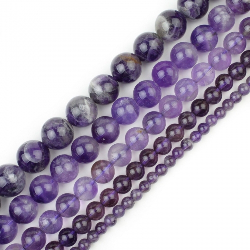 Loose Natural Amethyst Round Beads for  Making Jewelry 4MM 6MM 8MM 10MM 12MM