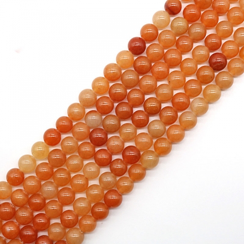 Loose Red Aventurine Round Healing Stone Full Strand Gem Bead for DIY Bracelet Necklace Jewelry Making 4/6/8/10/12mm