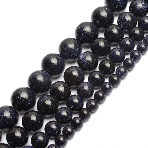 Loose Blue Sandstone Round Beads for  Making Jewelry 4MM 6MM 8MM 10MM 12MM