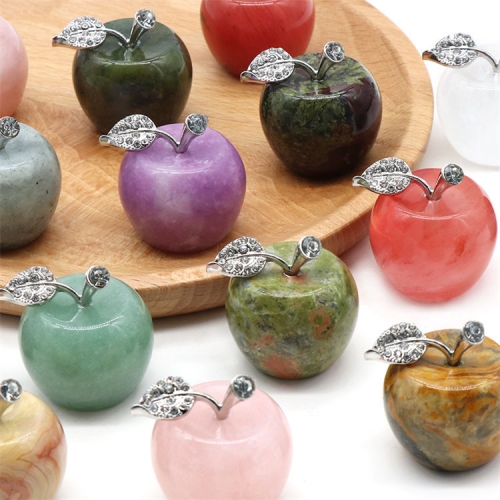 Wholesale Natural High Quality Crystal Apple Christmas Peace Fruit Gift Healing Crystal Apple For Pendant Jewelry Making